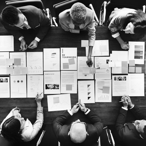 Business People Analyzing Statistics Financial Concept Business People Analyzing Statistics Financial Concept